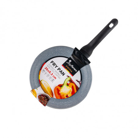 Τηγάνι Luigi Ferrero Prima FR-2633, 26x5.3 cm, Αντικολλητική επίστρωση με μαρμάρινο εφέ, Επαγωγή, Σκούρο μπλε