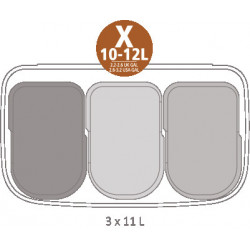 Κάδος Brabantia Bo Touch 651118, 3x11 l, Ομαλό και αθόρυβο άνοιγμα, Μεγάλο άνοιγμα, Σκούρο γκρι