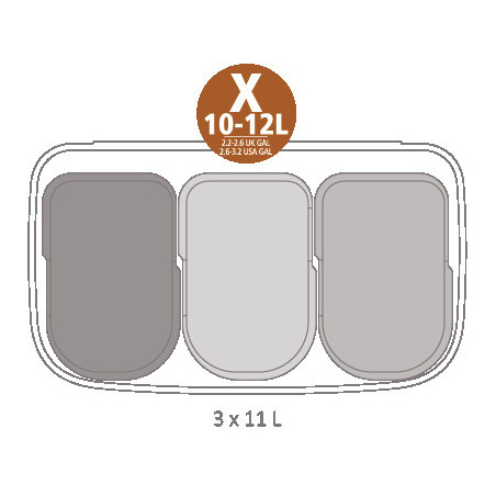 Κάδος Brabantia Bo Touch 651118, 3x11 l, Ομαλό και αθόρυβο άνοιγμα, Μεγάλο άνοιγμα, Σκούρο γκρι