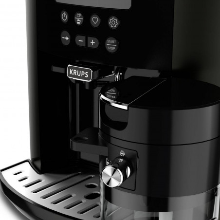Καφετιέρα Krups Arabica Latte EA819E10, 1450W, 15 bar, 1.7 l, LCD, 5 προγράμματα, 3 λειτουργίες, 3 ρυθμίσεις θερμοκρασίας και αρώματος, Milk Comfort / One Touch Cappuccino, Μαύρο