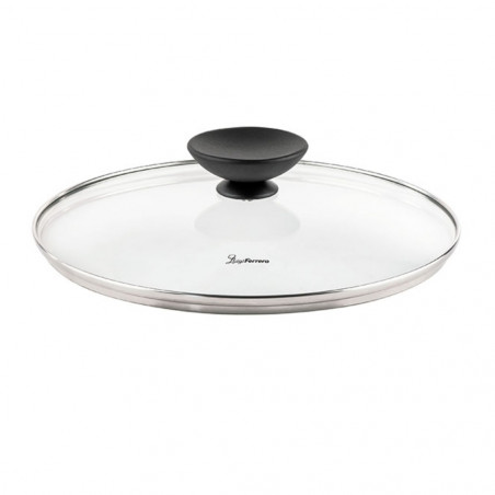 Κατσαρόλα Luigi Ferrero Prima FR-2444, 24x11 cm, 4,5 l, Αντικολλητική επίστρωση με μαρμάρινο εφέ, Γυάλινο καπάκι με τρύπα ατμού, Επαγωγή, Σκούρο μπλε