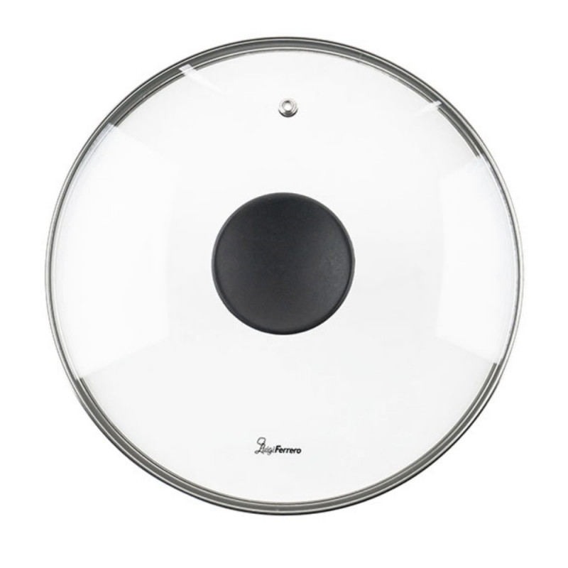 Κατσαρόλα Luigi Ferrero Prima FR-2444, 24x11 cm, 4,5 l, Αντικολλητική επίστρωση με μαρμάρινο εφέ, Γυάλινο καπάκι με τρύπα ατμού, Επαγωγή, Σκούρο μπλε