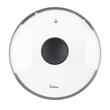 Κατσαρόλα Luigi Ferrero Prima FR-2444, 24x11 cm, 4,5 l, Αντικολλητική επίστρωση με μαρμάρινο εφέ, Γυάλινο καπάκι με τρύπα ατμού, Επαγωγή, Σκούρο μπλε