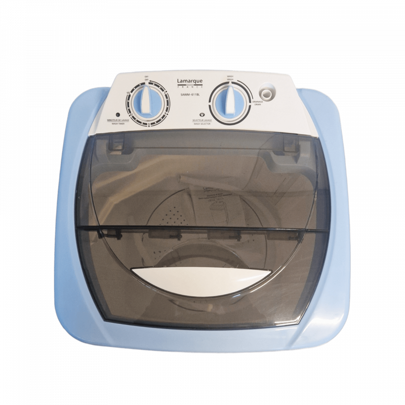 Ημιαυτόματο πλυντήριο ρούχων Lamarque SAWM-611BL, 380W, 6 κιλά, χρονοδιακόπτης, διακόπτης, μπλε/λευκό