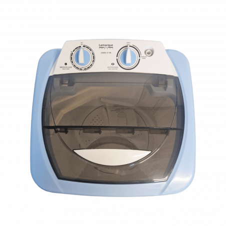 Ημιαυτόματο πλυντήριο ρούχων Lamarque SAWM-611BL, 380W, 6 κιλά, χρονοδιακόπτης, διακόπτης, μπλε/λευκό