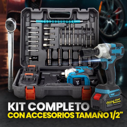 Σετ κρουστικού κατσαβιδιού με μπαταρία Maktul MKT06-IMPACT, 450 W, 300 Nm, 2800/3500 σ.α.λ., 2x 4000 mAh, 20 V, Μπλε