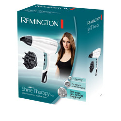 Στεγνωτήρας μαλλιών Remington D5216, 2300W, Λειτουργία ιονισμού, 2 ταχύτητες, 3 θερμοκρασίες, Διαχυτής/συγκεντρωτής, Λευκό