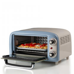 Ηλεκτρικός φούρνος Ariete VINTAGE 3919/05, 800W, 10 l, 3 λειτουργίες, Μέχρι 230°C, Διπλό θερμικό γυαλί, Χρονοδιακόπτης 60 λεπτά, Μπλε