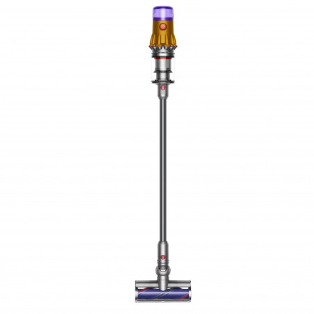 Σκούπα όρθια Dyson V12 Slim Detect Absolute 448884-01, 150AW, 340 ml, 60 λεπτά αυτονομία, 3 λειτουργίες, Ένδειξη δεδομένων σε πραγματικό χρόνο, Αισθητήρας σκόνης, Φωτισμός, Νικέλιο/κίτρινο
