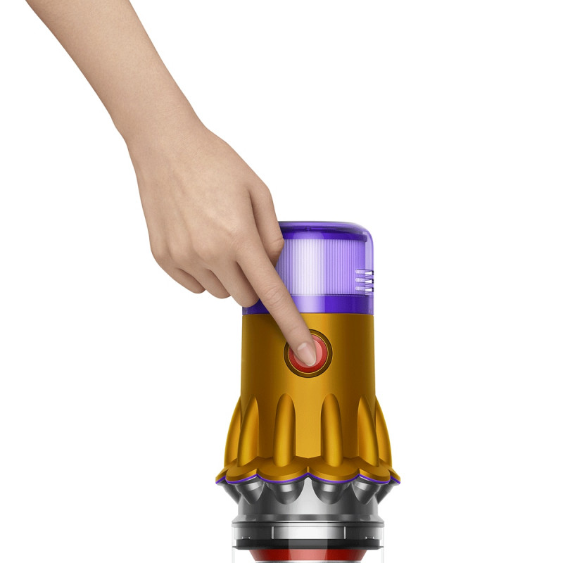 Σκούπα όρθια Dyson V12 Slim Detect Absolute 448884-01, 150AW, 340 ml, 60 λεπτά αυτονομία, 3 λειτουργίες, Ένδειξη δεδομένων σε πραγματικό χρόνο, Αισθητήρας σκόνης, Φωτισμός, Νικέλιο/κίτρινο