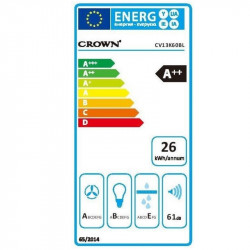 Εντοιχιζόμενος απορροφητήρας Crown CV13K60BL, κλάση A++, 594 m3/h, 3 στάδια, έλεγχος με χειρονομίες, φωτισμός LED, Μαύρο