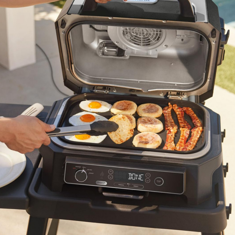 Πλάκα για γκριλ NINJA Woodfire XSKOGXLFPLTEU, 45x31 cm, Συμβατή σειρά OG850/OG901, Αντικολλητική επίστρωση, Κεραμικό, Μαύρο