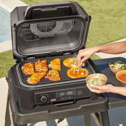 Πλάκα για γκριλ NINJA Woodfire XSKOGXLFPLTEU, 45x31 cm, Συμβατή σειρά OG850/OG901, Αντικολλητική επίστρωση, Κεραμικό, Μαύρο