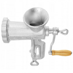 Kinghoff KH 1427 χειροκίνητη κρεατομηχανή, μέγεθος 8, χυτοσίδηρος, 6 εξαρτήματα, γκρι