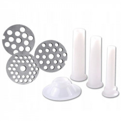 Kinghoff KH 1427 χειροκίνητη κρεατομηχανή, μέγεθος 8, χυτοσίδηρος, 6 εξαρτήματα, γκρι