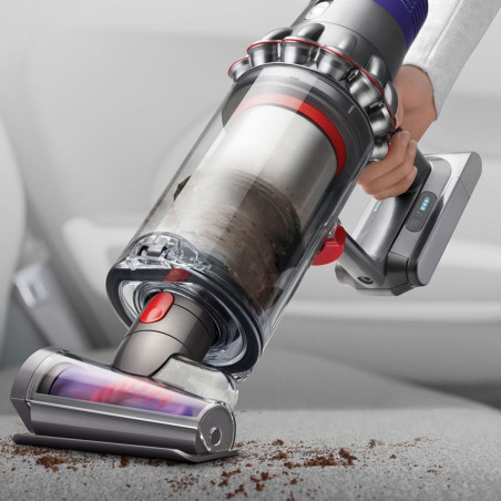Κάθετη ηλεκτρική σκούπα Dyson Cyclone V10 Absolute 448883-01, 150AW, 125.000 σ.α.λ., 0,77 l, 60 λεπτά, 3 λειτουργίες, 2 Tier Cyclone™, HEPA, Αθόρυβη, Υγιεινή εκκένωση, Χωρίς μπλέξιμο, Νικέλιο/πορτοκαλί