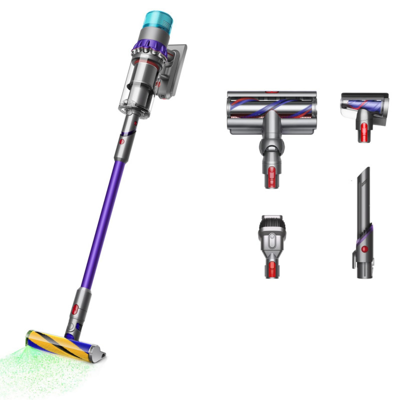 Σκούπα όρθια Dyson Gen5detect 446989-01, 280AW, 135000 rpm, 0.75l, 70 λεπτά, 3 λειτουργίες, LCD με δεδομένα σε πραγματικό χρόνο, αισθητήρας σωματιδίων, φωτισμός, HEPA, νικέλιο/μωβ