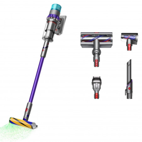 Σκούπα όρθια Dyson Gen5detect 446989-01, 280AW, 135000 rpm, 0.75l, 70 λεπτά, 3 λειτουργίες, LCD με δεδομένα σε πραγματικό χρόνο, αισθητήρας σωματιδίων, φωτισμός, HEPA, νικέλιο/μωβ
