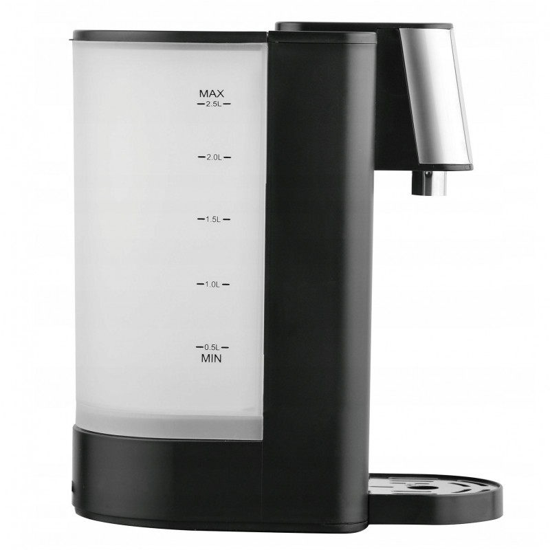 Διανομέας ζεστού νερού Klausberg KB 7877, 2600W, 2.5l, 95°C, 400-500ml/min, ένδειξη στάθμης νερού, CE, RoHS, Μαύρο