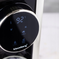 Διανομέας ζεστού νερού Klausberg KB 7880, 2600W, 2.7l, 40-100°C, 7 θερμοκρασίες, οθόνη LED αφής, προστασία παιδιών, ρυθμίσεις μνήμης, Inox/μαύρο