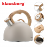 Σφυρίζοντας βραστήρας Klausberg KB 7913, 2.5 L, Λαβή με εφέ ξύλου, Επαγωγή, Μπεζ