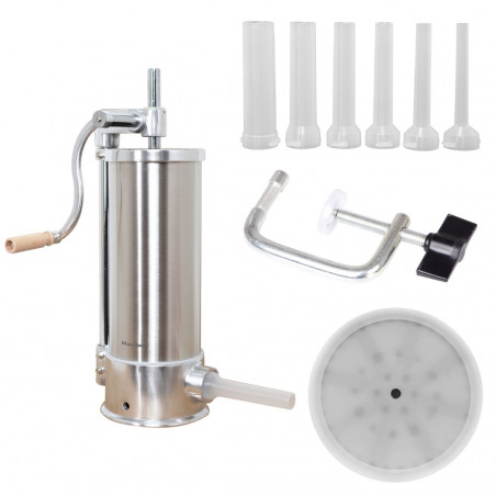 Μηχανή πλήρωσης λουκάνικων Klausberg KB 7927, 5 Kg, χειροκίνητη, 14-35mm, 6 χωνιά, Inox