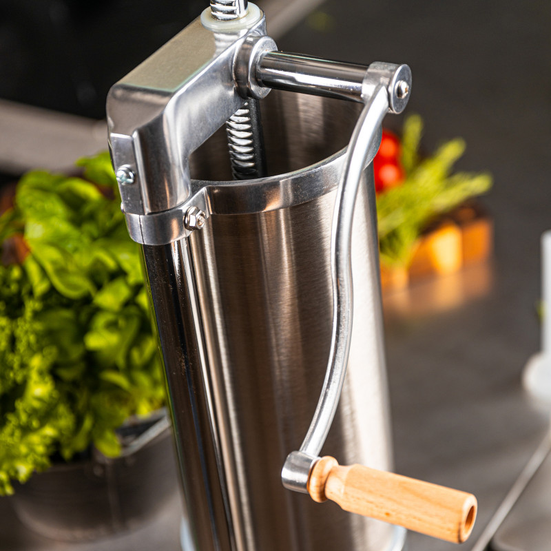 Μηχανή πλήρωσης λουκάνικων Klausberg KB 7927, 5 Kg, χειροκίνητη, 14-35mm, 6 χωνιά, Inox