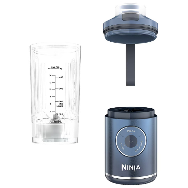 Φορητός μπλέντερ Ninja Blast Max BC251EUNV, 14,4 W, 11,1 V, 570 ml, 19.000 σ.α.λ., Θρυμματισμός πάγου, Έως 25 κύκλοι, Χωρίς BPA, Μπλε