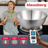 Ζυγαριά κουζίνας με μπολ Klausberg KB 7939, 5 Kg, Bluetooth, Mobile app, LED, Tare, Υγρά, 4 διατροφικές τιμές, Inox