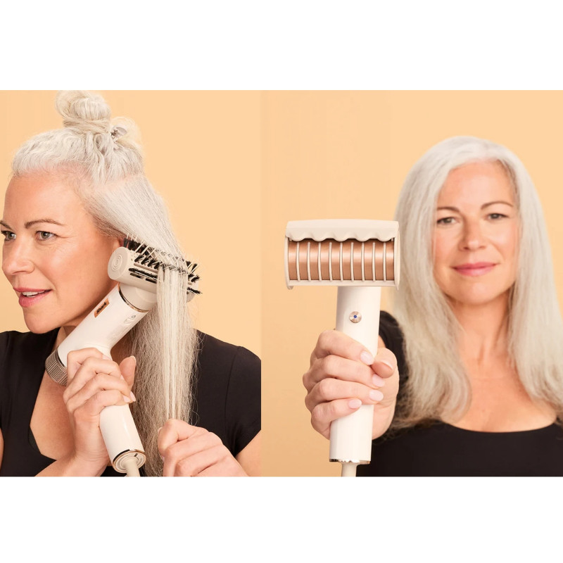 Στεγνωτήρας μαλλιών Shark HD334EU, 1700W, Διαχυτής, 3 λειτουργίες, 3 εξαρτήματα, Προστασία από θερμική βλάβη, 110°C, Ιονιστής, Λευκό