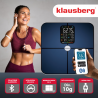Ψηφιακή ζυγαριά Klausberg KB 7940, 180 Kg, BIA, LCD, Bluetooth, 12 ενδείξεις, γυαλί, σκούρο μπλε