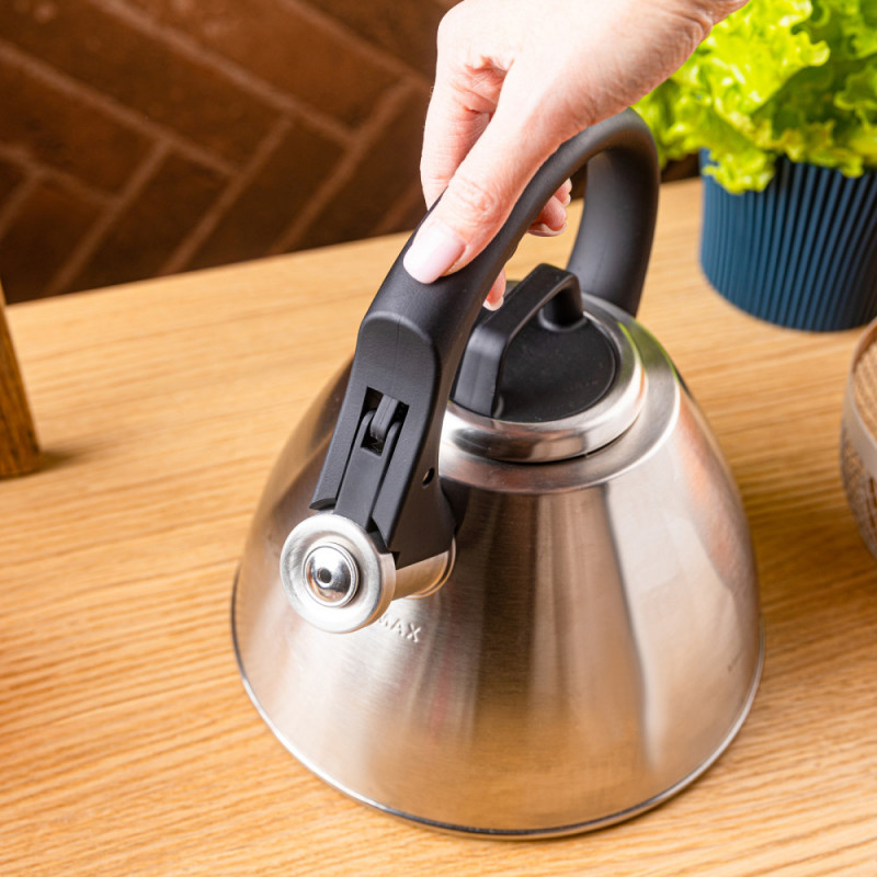 Σφυρίζοντας βραστήρας Klausberg KB 7951, 2.5 l, Ανοξείδωτο ατσάλι, Θερμομονωμένη λαβή, Επαγωγή, Ματ όνυχα