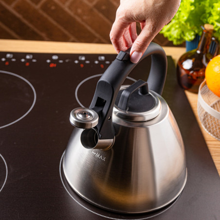 Σφυρίζοντας βραστήρας Klausberg KB 7951, 2.5 l, Ανοξείδωτο ατσάλι, Θερμομονωμένη λαβή, Επαγωγή, Ματ όνυχα