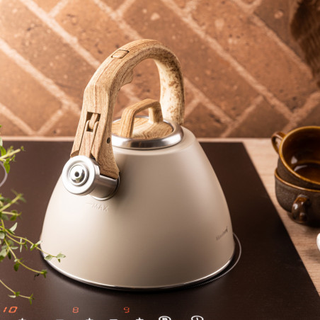 Klausberg KB 7954 βραστήρας με στροβιλισμό, 2,5 l, Ανοξείδωτο, Μονωμένη λαβή με εφέ ξύλου, Επαγωγή, Μπεζ/καφέ