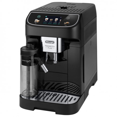 Καφετιέρα DeLonghi Magnifica PLUS ECAM 320.60.B, 1450W, 15 bar, 1.8l, 15 προγράμματα, 13 επίπεδα άλεσης, οθόνη αφής TFT, LatteCrema Hot, επιλογή κόκκων καφέ, Μαύρο