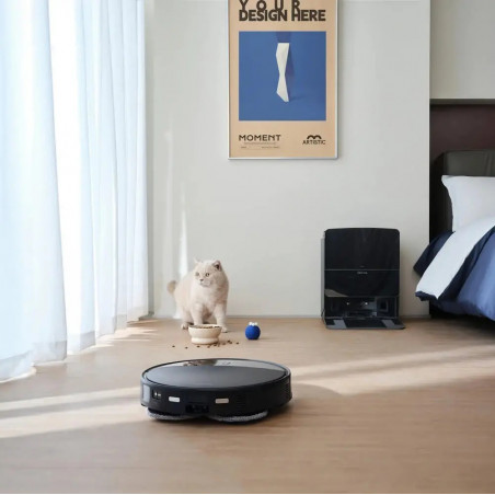 Ρομπότ σκούπα με AI Roborock Saros 10R, 65W, 20000 Pa, 270 ml, SMART, Στεγνό και υγρό καθάρισμα, LiDAR, StarSight 2.0, 180 λεπτά αυτονομία, Μαύρο