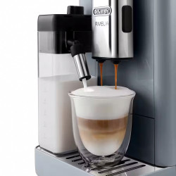 Μηχανή Espresso DeLonghi Rivelia Pebble Grey EXAM440.55.G, 1450W, 19 bar, 1.4l, οθόνη αφής TFT, Twin Shot, Bean Adapt, 17 ποτά, Stone Grey