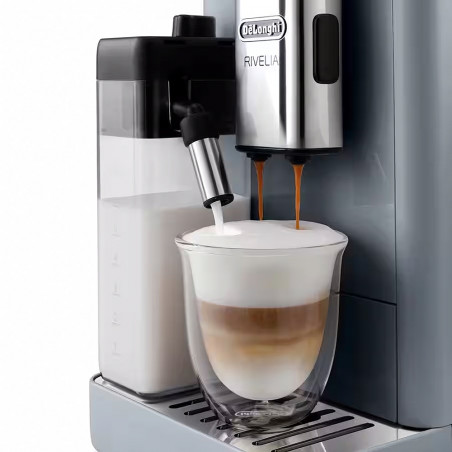 Μηχανή Espresso DeLonghi Rivelia Pebble Grey EXAM440.55.G, 1450W, 19 bar, 1.4l, οθόνη αφής TFT, Twin Shot, Bean Adapt, 17 ποτά, Stone Grey