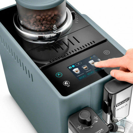 Μηχανή Espresso DeLonghi Rivelia Pebble Grey EXAM440.55.G, 1450W, 19 bar, 1.4l, οθόνη αφής TFT, Twin Shot, Bean Adapt, 17 ποτά, Stone Grey