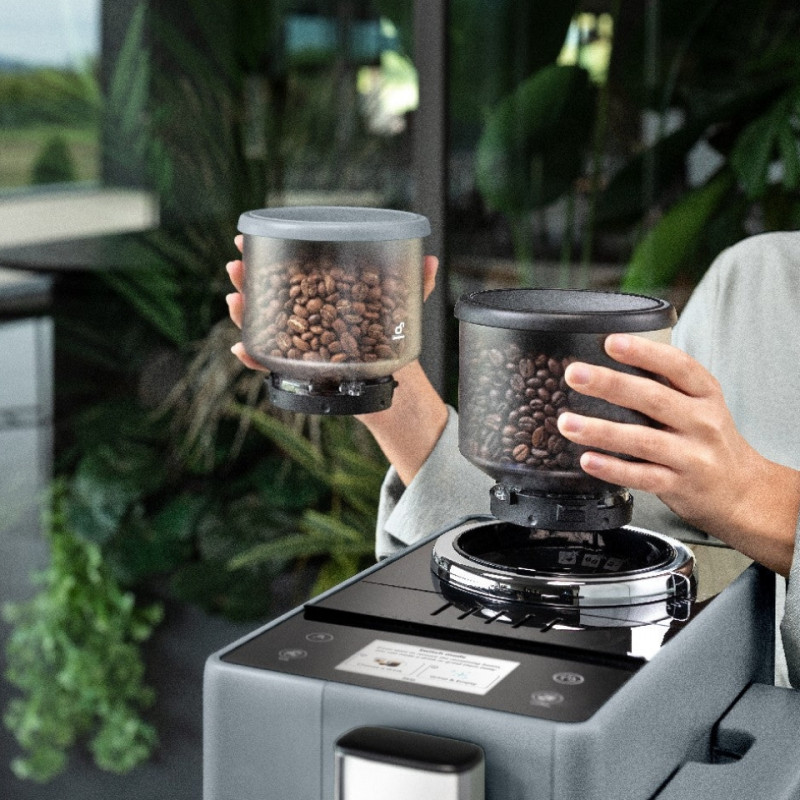 Μηχανή Espresso DeLonghi Rivelia Pebble Grey EXAM440.55.G, 1450W, 19 bar, 1.4l, οθόνη αφής TFT, Twin Shot, Bean Adapt, 17 ποτά, Stone Grey