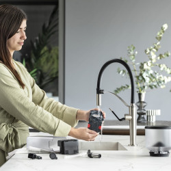 Μηχανή Espresso DeLonghi Rivelia Pebble Grey EXAM440.55.G, 1450W, 19 bar, 1.4l, οθόνη αφής TFT, Twin Shot, Bean Adapt, 17 ποτά, Stone Grey