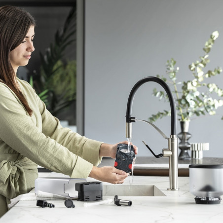 Μηχανή Espresso DeLonghi Rivelia Pebble Grey EXAM440.55.G, 1450W, 19 bar, 1.4l, οθόνη αφής TFT, Twin Shot, Bean Adapt, 17 ποτά, Stone Grey