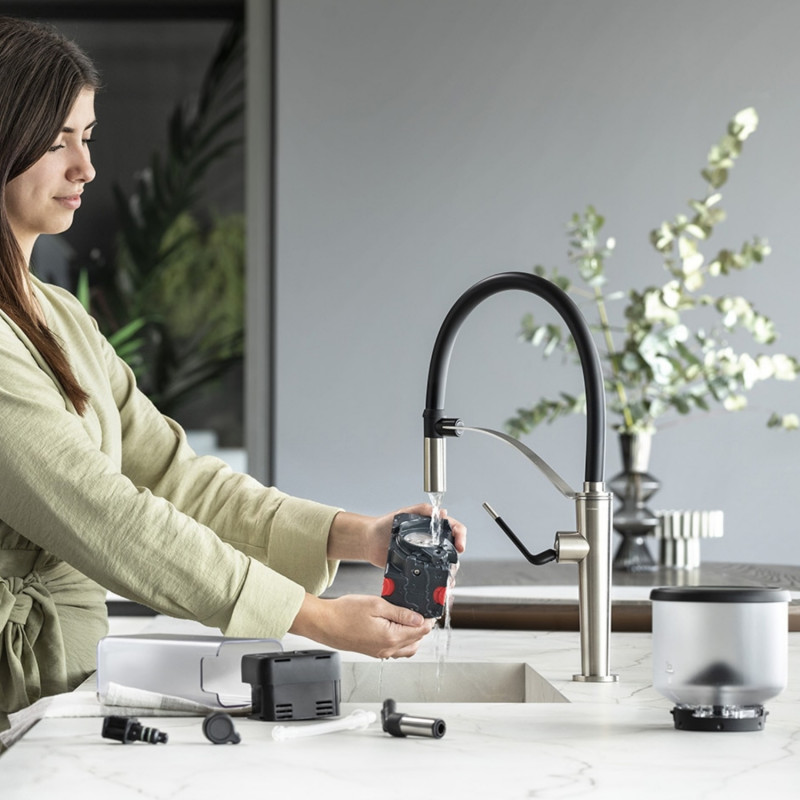 Μηχανή Espresso DeLonghi Rivelia Sand Beige EXAM440.55.BG, 1450W, 19 bar, 1.4l, οθόνη αφής TFT, Twin Shot, Bean Adapt, LatteCrema Hot, 17 ποτά, Μπεζ