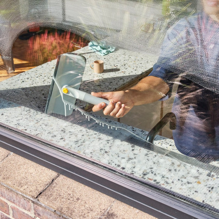 Σφουγγαρίστρα καθαρισμού γυαλιού 2σε1 Joseph Joseph CleanTech 6500014, 36 cm, Πτυσσόμενη λαβή, Γκρι/Κίτρινο