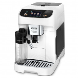 Καφετιέρα DeLonghi Magnifica PLUS ECAM 320.60.W, 1450W, 15 bar, 1.8l, 15 προγράμματα, 13 επίπεδα άλεσης, οθόνη αφής TFT, LatteCrema Hot, επιλογή φασολιών, Λευκό