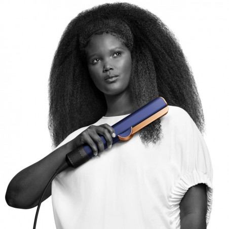 Ίσιωμα μαλλιών Dyson HT01 Airstrait Bco/Dbu, 1600W, 140°C, ιονισμός, 6 επίπεδα θερμοκρασίας, καθαριστής μαλλιών, χάλκινο φινίρισμα, LCD, μπλε/χάλκινο