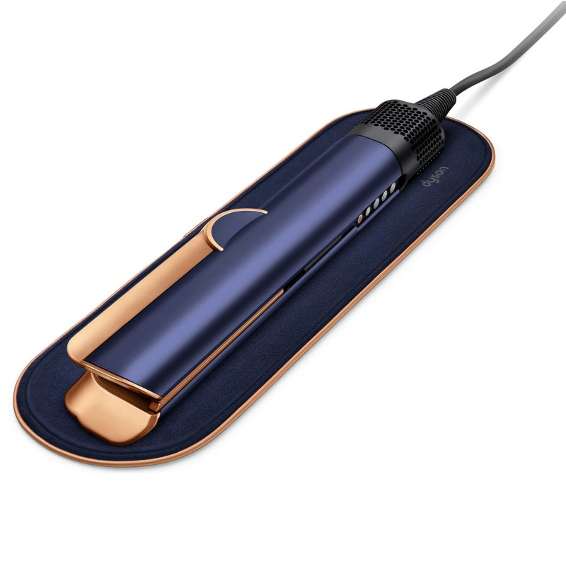 Ίσιωμα μαλλιών Dyson HT01 Airstrait Bco/Dbu, 1600W, 140°C, ιονισμός, 6 επίπεδα θερμοκρασίας, καθαριστής μαλλιών, χάλκινο φινίρισμα, LCD, μπλε/χάλκινο