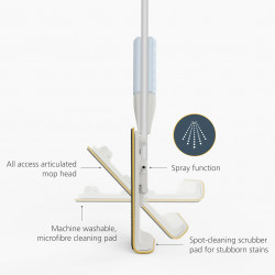 Σφουγγαρίστρα με σπρέι Joseph Joseph CleanTech 65004, 145 cm, Σφουγγάρι για επίμονους λεκέδες, Βάση τοίχου, Γκρι