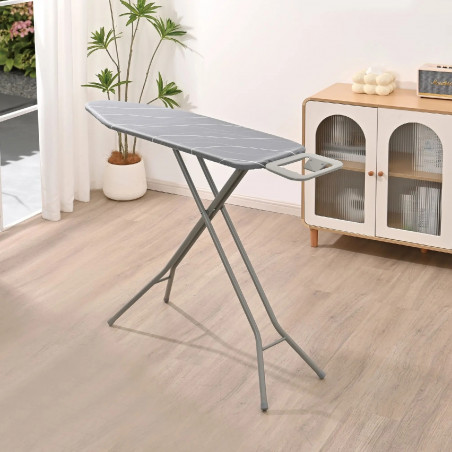 Τραπέζι σιδερώματος Kinghoff KH 1939, 114x35,5 cm, 7 θέσεις ρύθμισης, Σιδεροθήκη, Γκρι