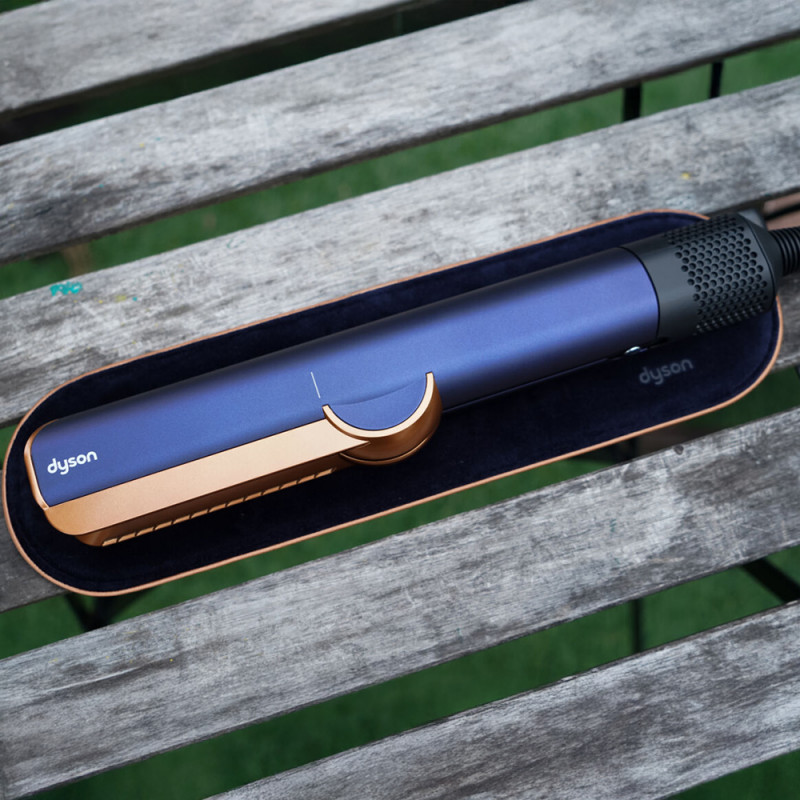 Ίσιωμα μαλλιών Dyson HT01 Airstrait Bco/Dbu, 1600W, 140°C, ιονισμός, 6 επίπεδα θερμοκρασίας, καθαριστής μαλλιών, χάλκινο φινίρισμα, LCD, μπλε/χάλκινο